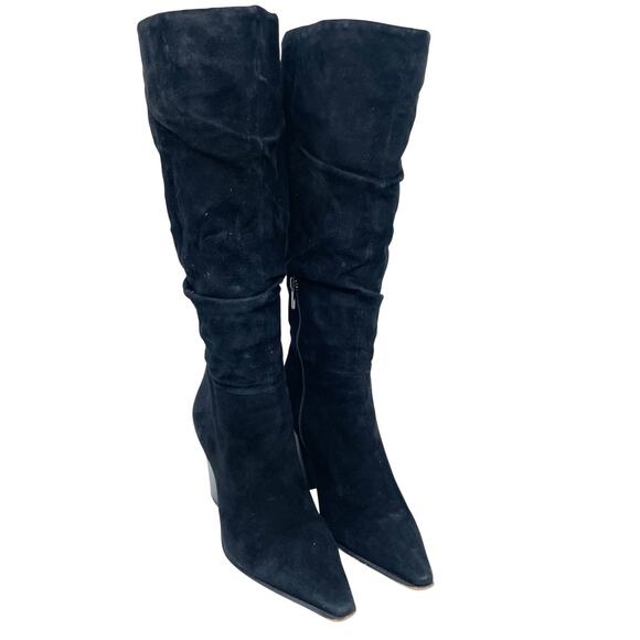 Vince Camuto Women's Derika Wide Calf Suede Boot Black Size 8.5M - Picture 1 of 14